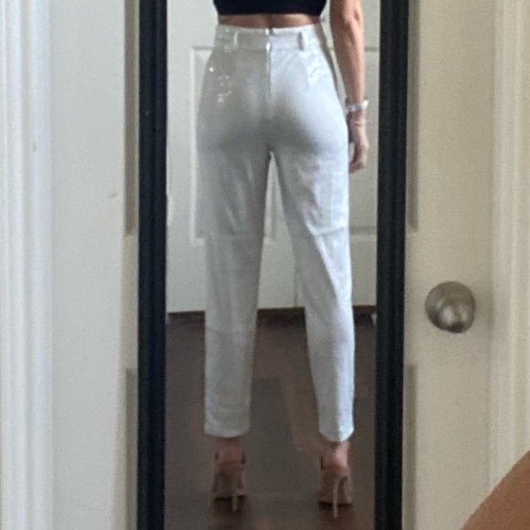 Forever 21 white high waisted rise sequin pants - Picture 4 of 9
